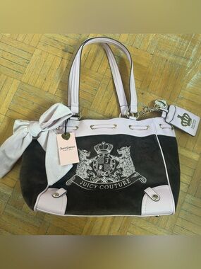 Juicy Couture Pink & Brown Scottie Tote Bag
